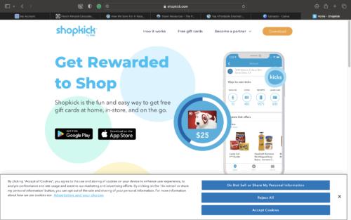 Shopkick to earn rewards for giftcards