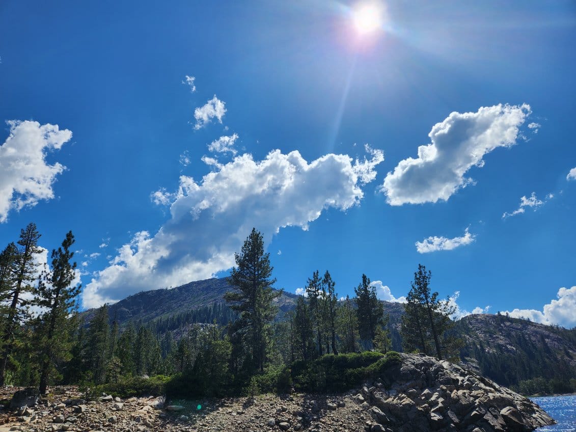 Bowman Lake Northern California swimming summer Tahoe National Forest