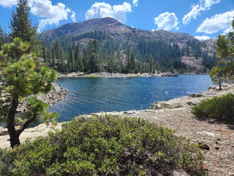 Bowman Lake Northern California summer afternoon Tahoe National Forest