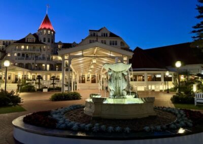 Hotel del Coronado Water Fountain - Mini Travel Adventures 4 Us Hotel del Coronado Water Fountain at Night