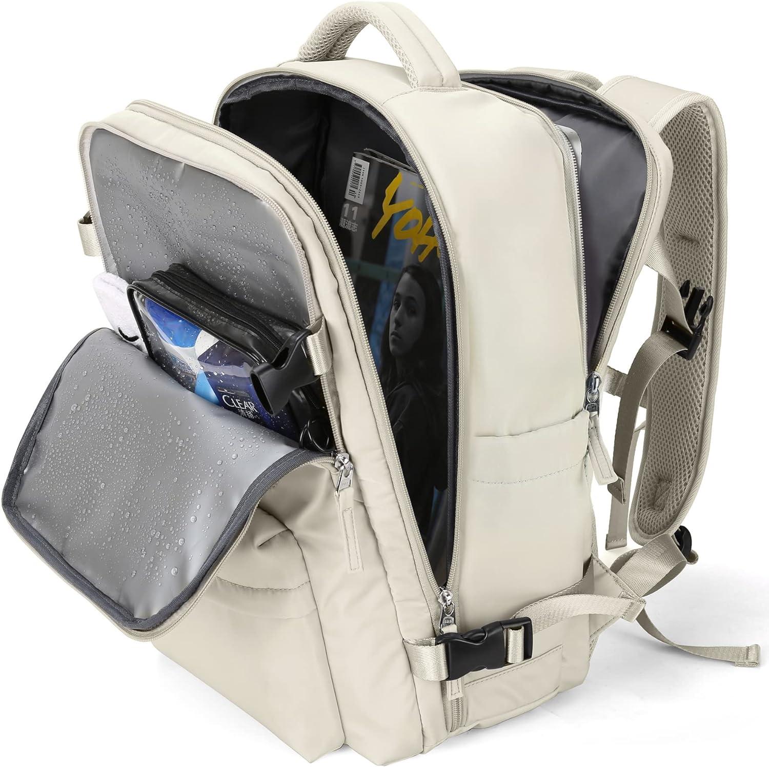 ONHOX Large Travel Backpack Women,Carry On Backpack,Hiking Backpack Waterproof Outdoor Sports Rucksack Casual Daypack Fit 14 Inch Laptop with USB Charging Port Shoes Compartment - Mini Travel Adventures 4 Us Backpack Waterproof Outdoor Sports Rucksack Casual Daypack Fit 14 Inch