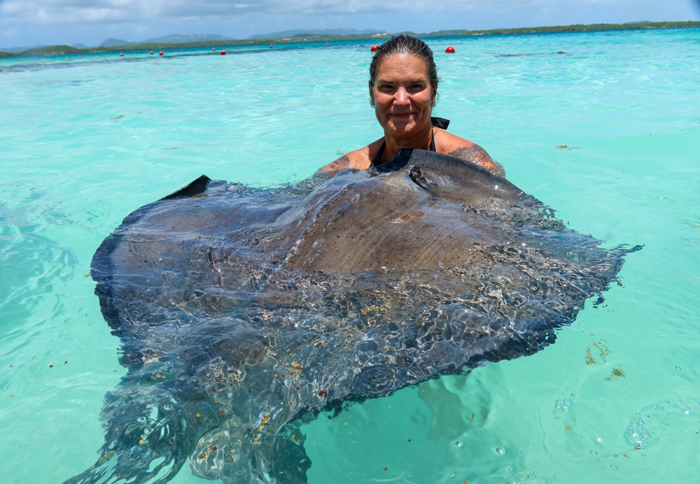 Noel from Mini Travel Adventures 4 Us Swimming With Stingrays in St John's Antigua