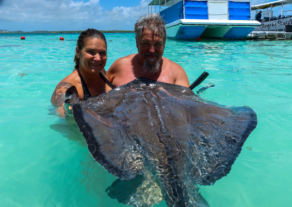 An adventurous travel day filled day swimming with the Stingrays in St John's Antigua