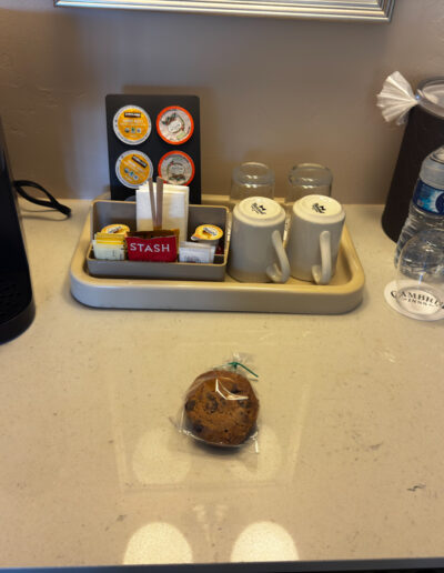 Coffee Station -Sand Pebbles Inn Guest Room - Mini Travel Adventures 4 Us