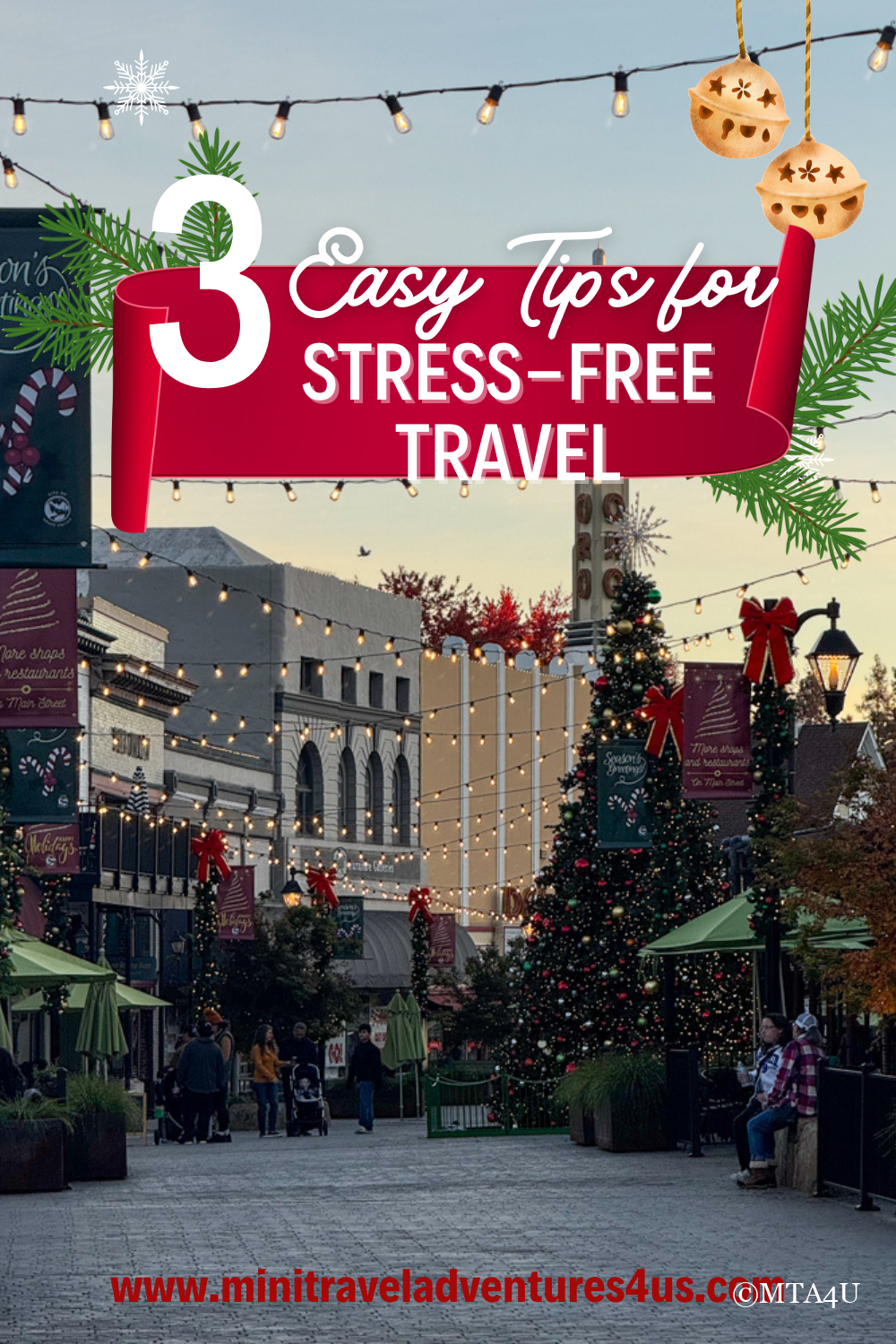 3 Easy Tips for Stress-Free Travel - Holiday-themed travel advice with festive decorations.