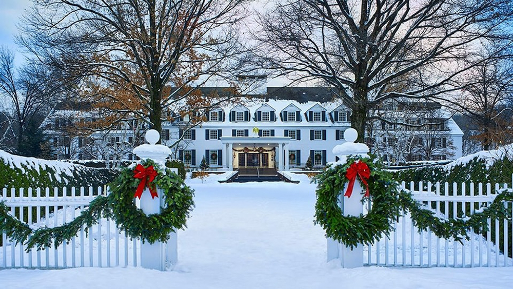 The Woodstock Inn in Vermont and it's festive holiday decor.