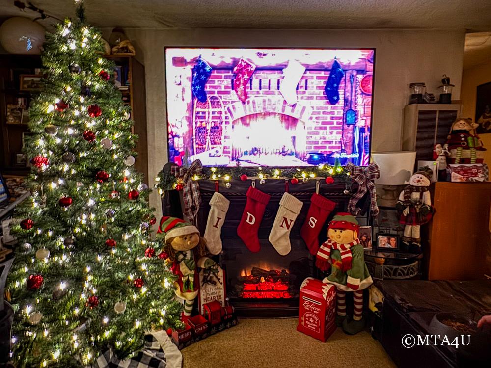 Living room featuring holiday decor at MTA4U.