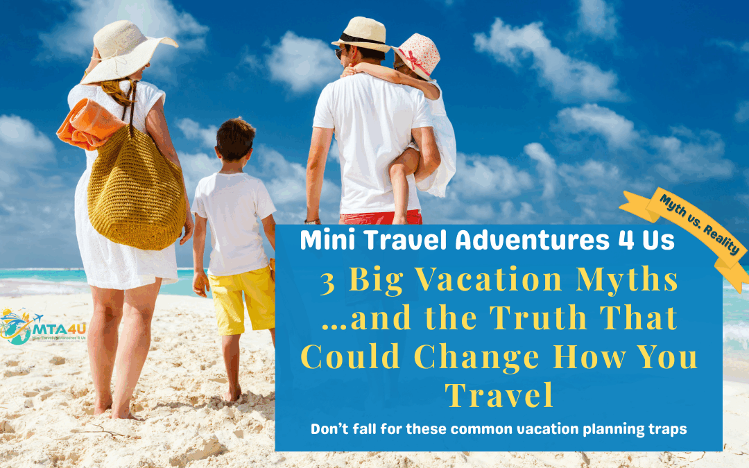 Family walking along a tropical beach, symbolizing stress-free travel made possible with vacation planning tips.