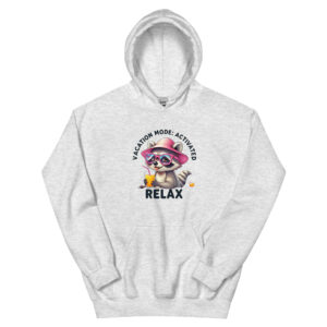 Vacation Mode Activated: Relax Raccoon Unisex Hoodie
