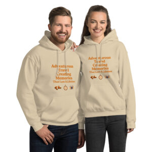 Adventurous Travel Hoodie Sand | Cozy Unisex Sweatshirt
