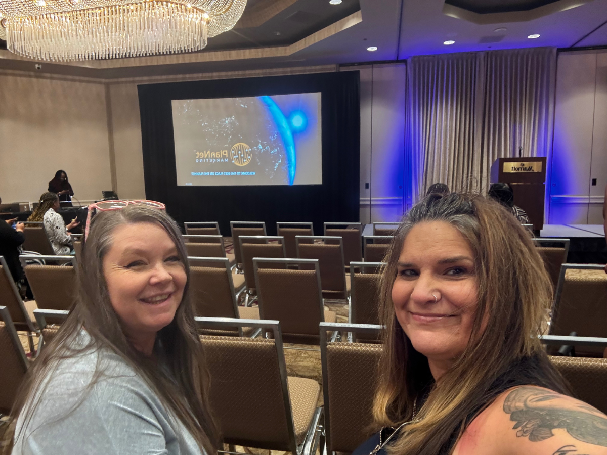 Noel Chapman and her business partner Shannon attending a California Expansion business growth event in Walnut Creek, California.