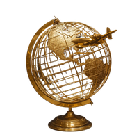 Gold globe with an airplane representing travel, freedom, and worldwide opportunity.