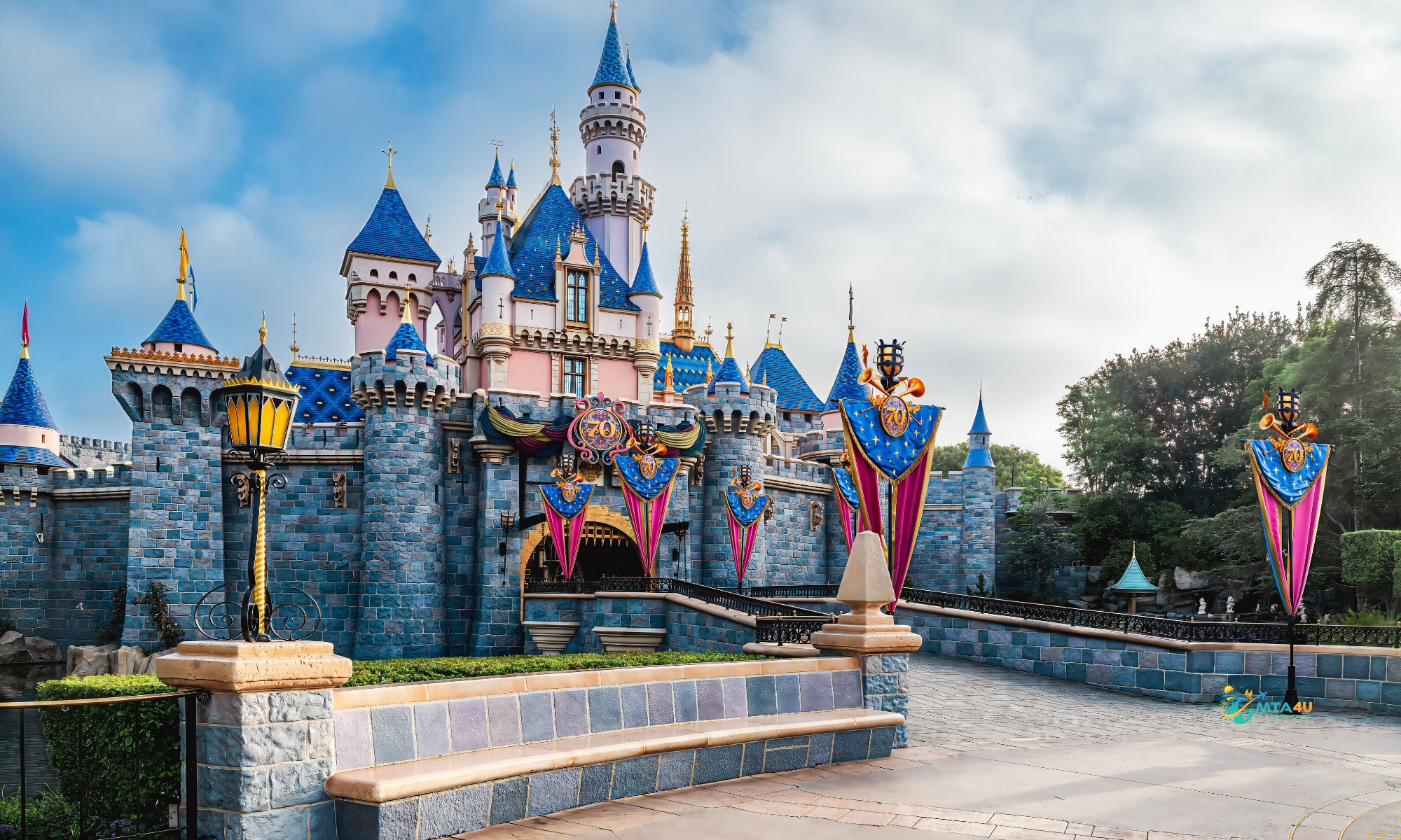 Disneyland castle at Sleeping Beauty Castle in California.