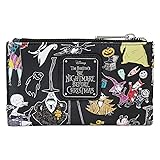 Loungefly Disney Nightmare Before Christmas bi-fold wallet with character print on black background.
