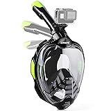 Full face snorkel mask designed for easy breathing and clear underwater viewing during beach and ocean excursions.