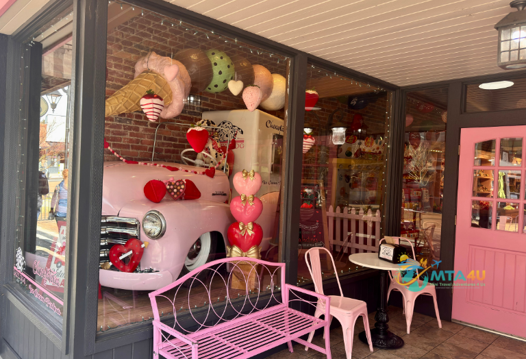 Lazy Dog Chocolateria storefront on Mill Street in downtown Grass Valley, California.