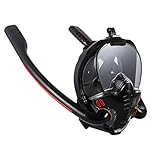 Traditional snorkel mask and snorkel set used for underwater swimming and ocean excursions.