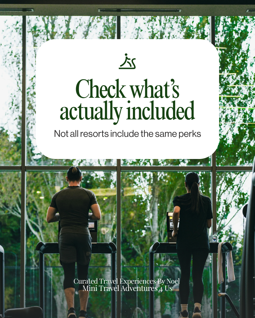 Gym at an all-inclusive resort showing amenities that may or may not be included in the stay.