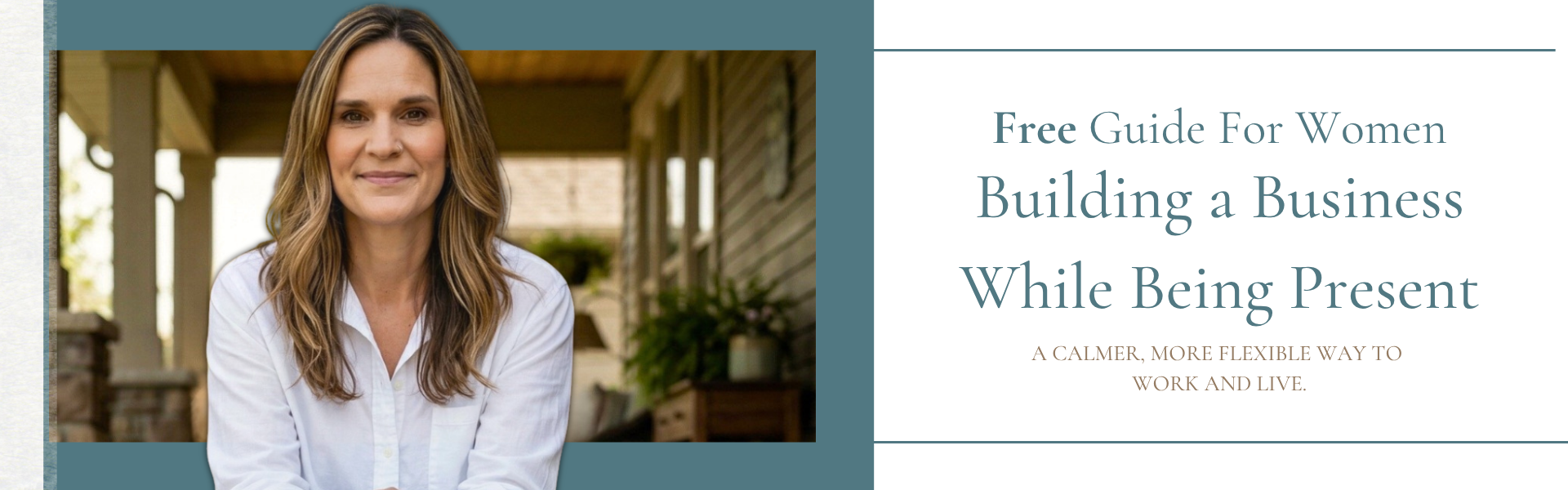 Woman enjoying a calm morning while building a business with flexibility and balance.