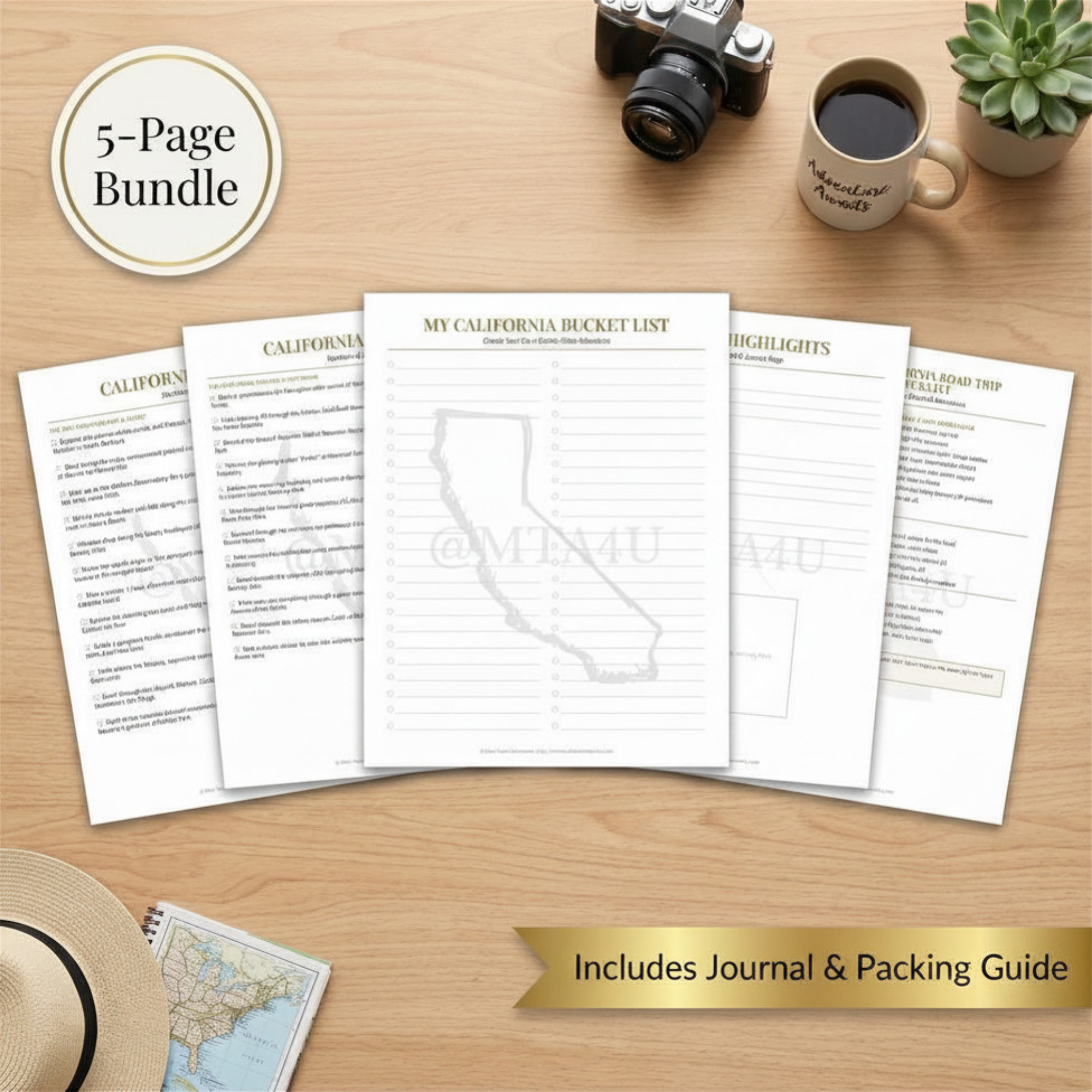 California Bucket List Ultimate 5-Page Bundle