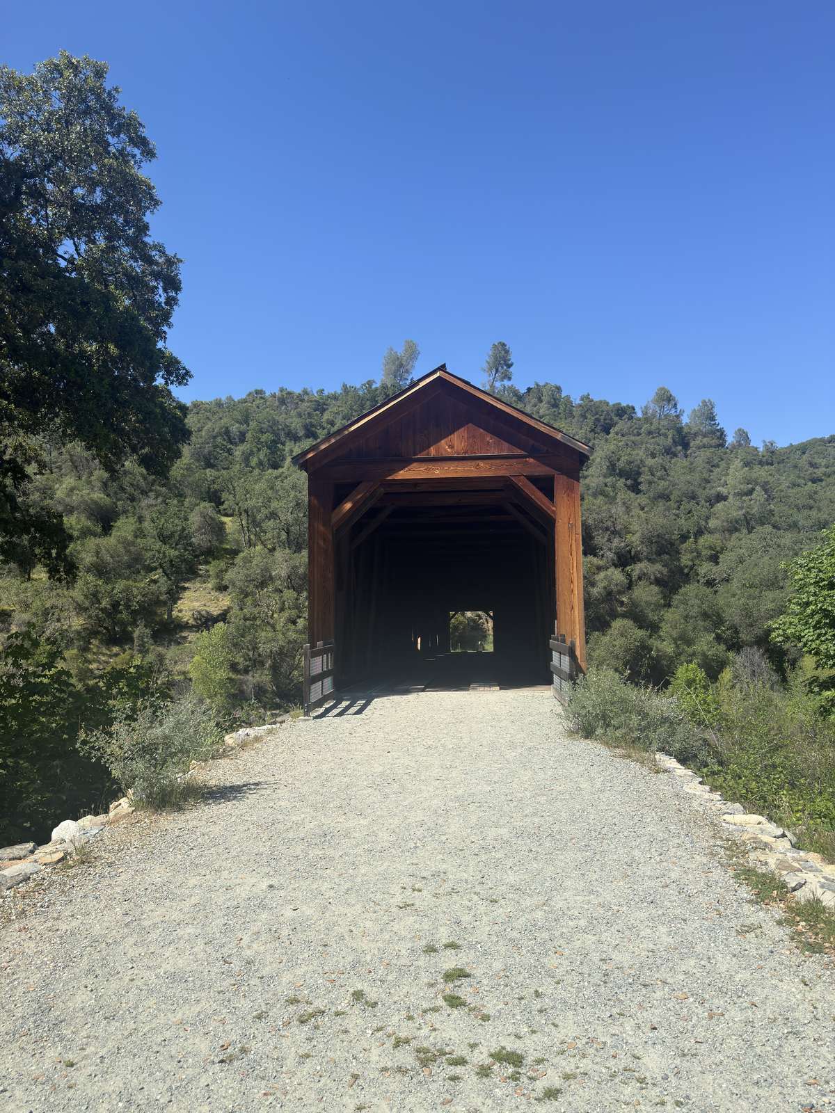 Bridgeport covered bridge at South Yuba River State Park after the 2021 restoration