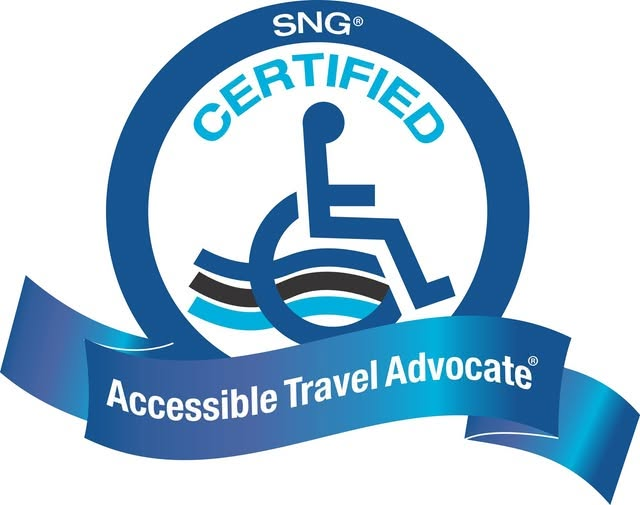 SNG Certified Accessible Travel Advocate badge earned by Noel Chapman of Mini Travel Adventures 4 Us